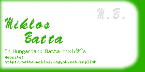 miklos batta business card